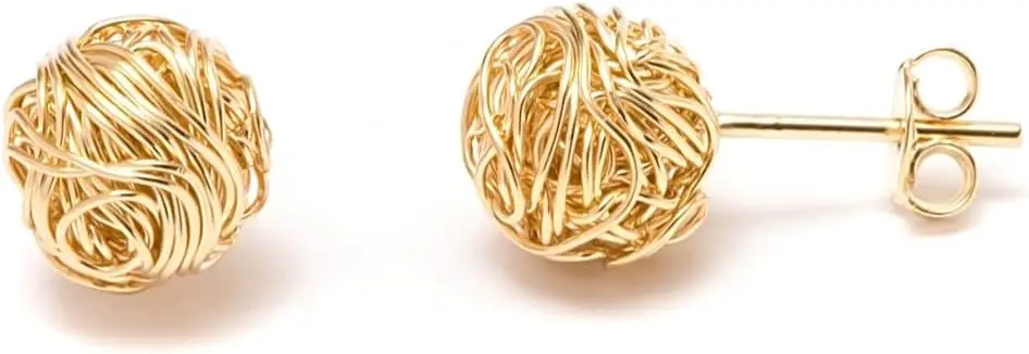 

Gold Love Knot Earrings for Women & Girls | 18K Gold Plated Woven Love Knot Stud Earrings 10mm For Women - Made In Brazil