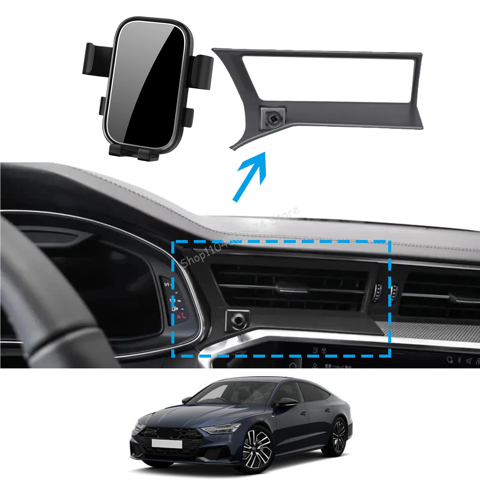 

Car Mobile Phone Holder for Audi A7 RS7 S7 2019 2020 2021 2022 2023 2024 GPS Bracket Navigation Stand Auto Accessories