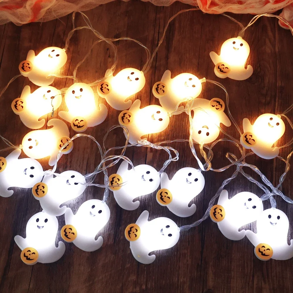 10LED Halloween Spooky Lights String 1.5M Ghost Pumpkin Lighting Strings Halloween Party Decor For Home Festival DIY Decorations