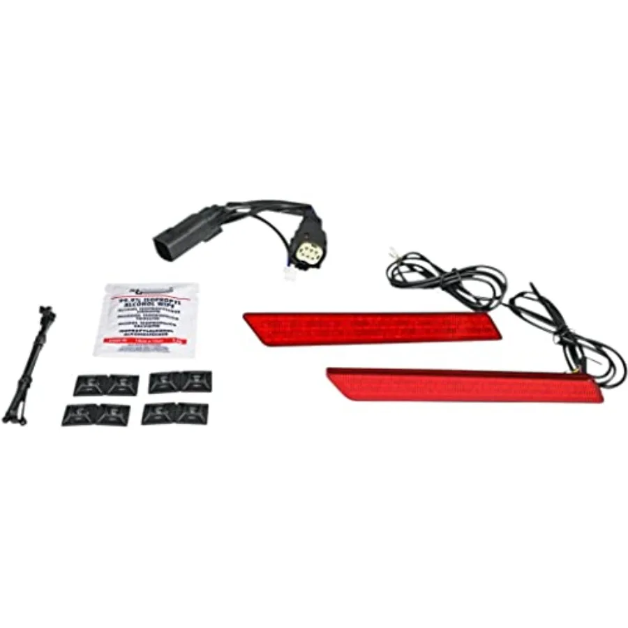 Dual Color LED Saddlebag Latch Lights for Motorcycle - Red and White, ABS Plastic, Waterproof, Easy Installation