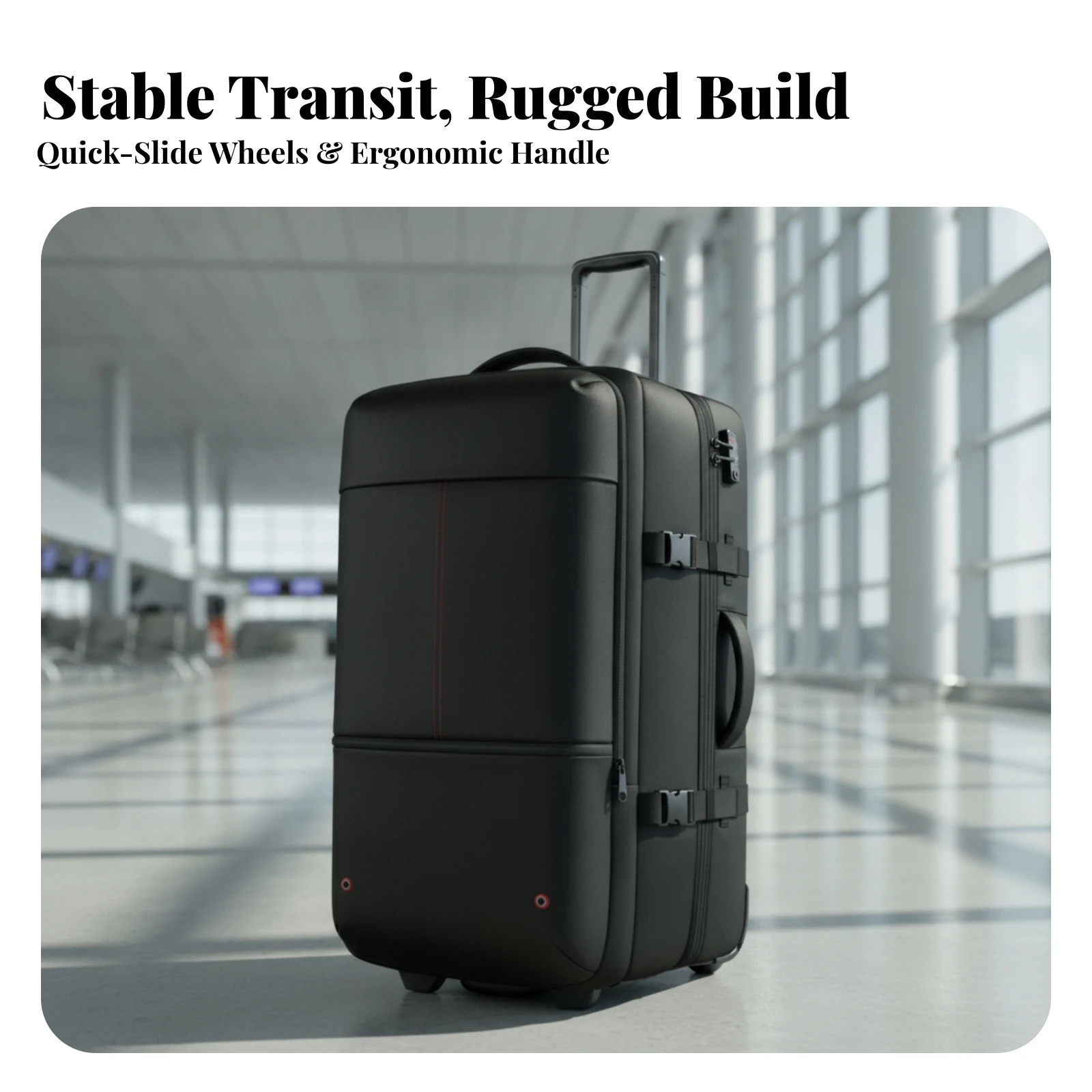 Wheeled Travel Bag with Lock Lock Portable Rolling Travel Bag Wheeled Luggage Heavy-Duty Suitcase with Wheels Water-Resistant