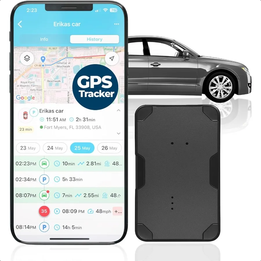 

GPS Tracker for Vehicles with 1 Month Battery RealTime Car Truck Asset Tracking Device iOS Android Magnetic Hidden Waterproof E