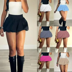 Women's Sports skirt Casual High Waist Gym Quick Dry Mini Skirts Solid Color Short Half faldas Sport tennis Pleated Skirt