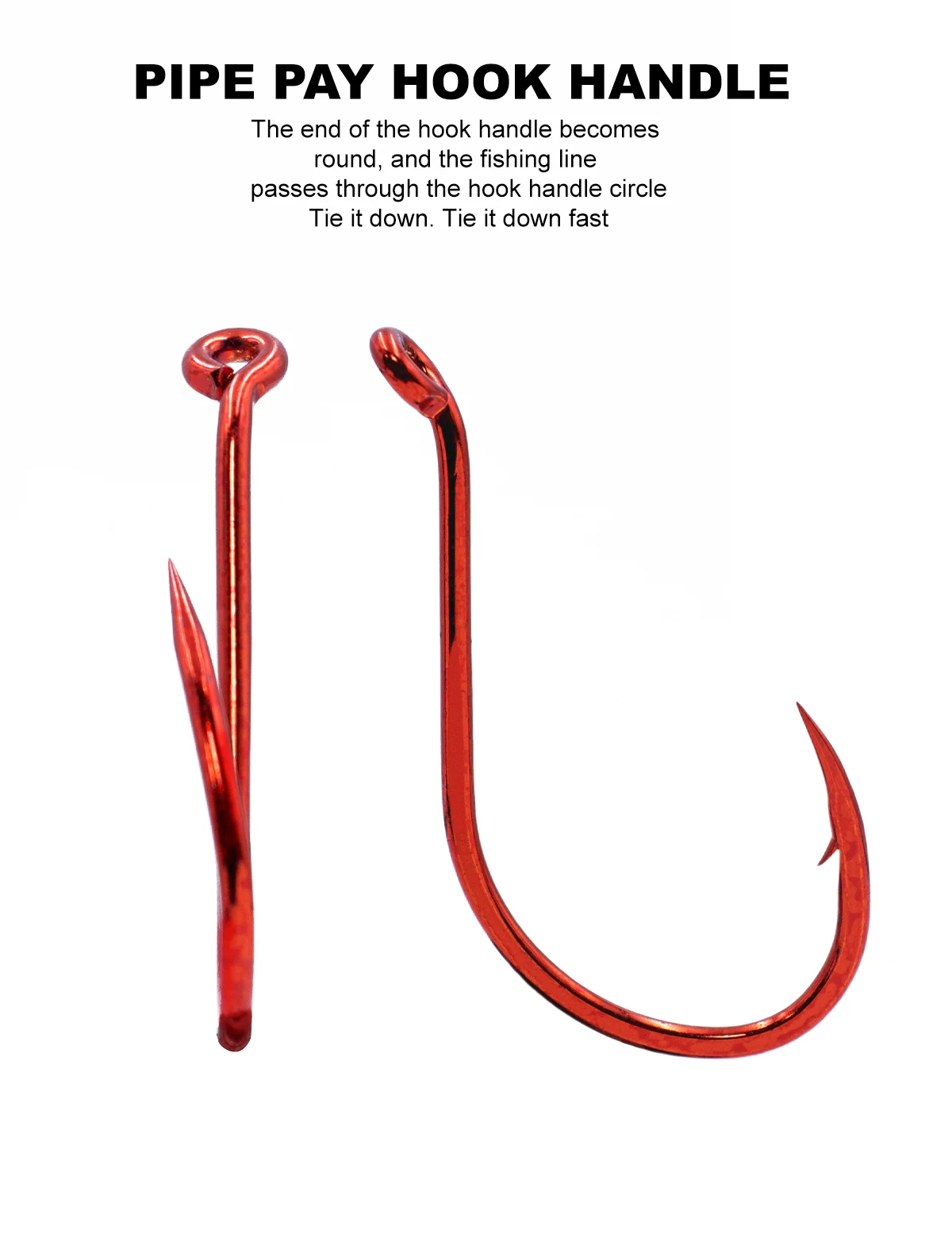 ZYZHE 8~28 Stück Rote Oktopus-Kiefer-Angelhaken aus Hochkohlenstoffstahl, 11 Größen, BKK-Haken, scharf, ideal für Süß- und Salzwasser-Angeln. – Detail 5