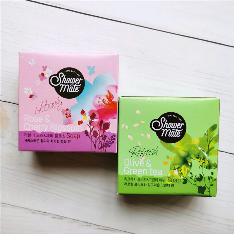 Korean Rose Cherry Blossom Face Wash Facial Bath Bar Soap