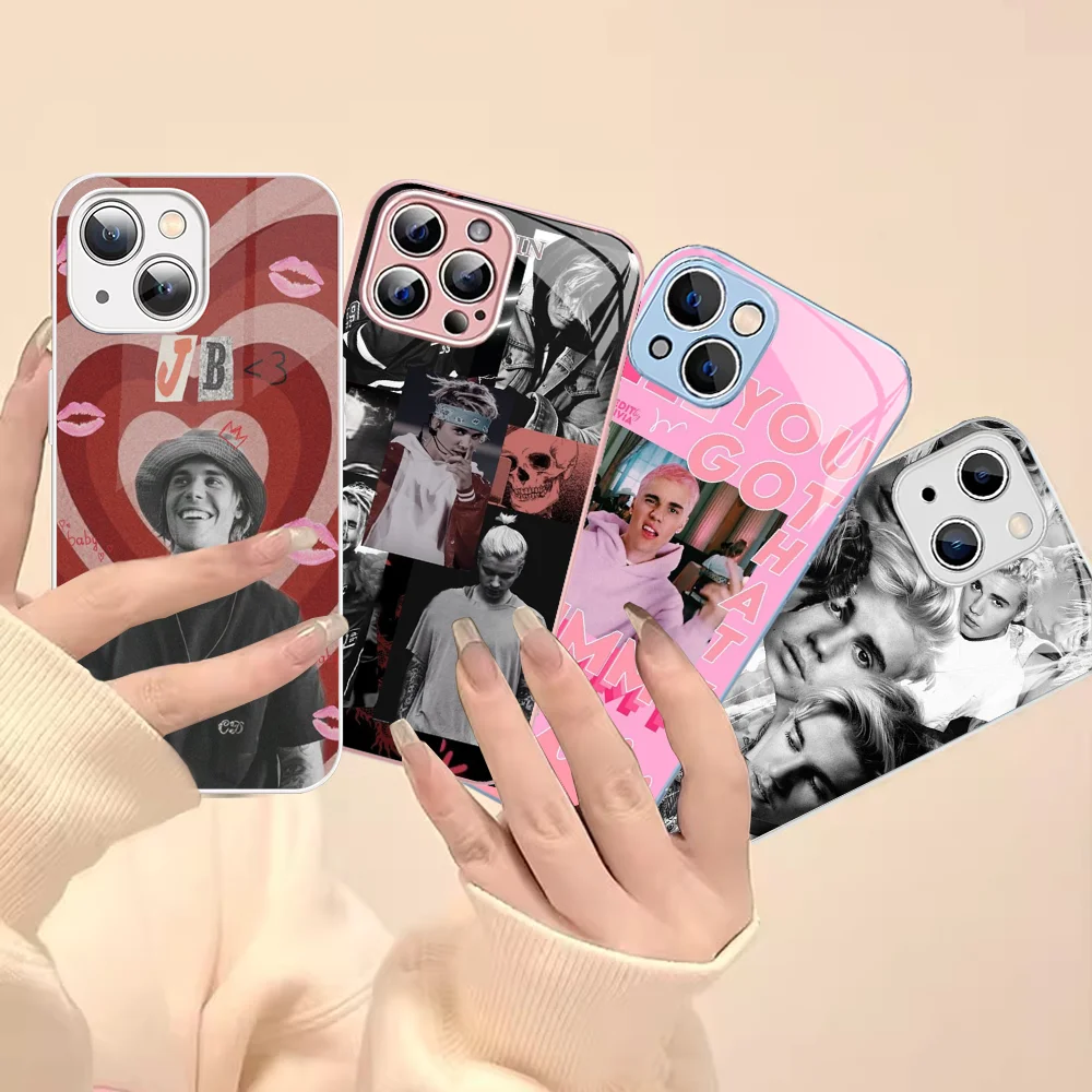 

Fashion J-Justin B-Bieber Phone Case For iPhone 15 13 12 Mini 11 Pro XS Max X XR 14 Plus Tempered Glass Cover