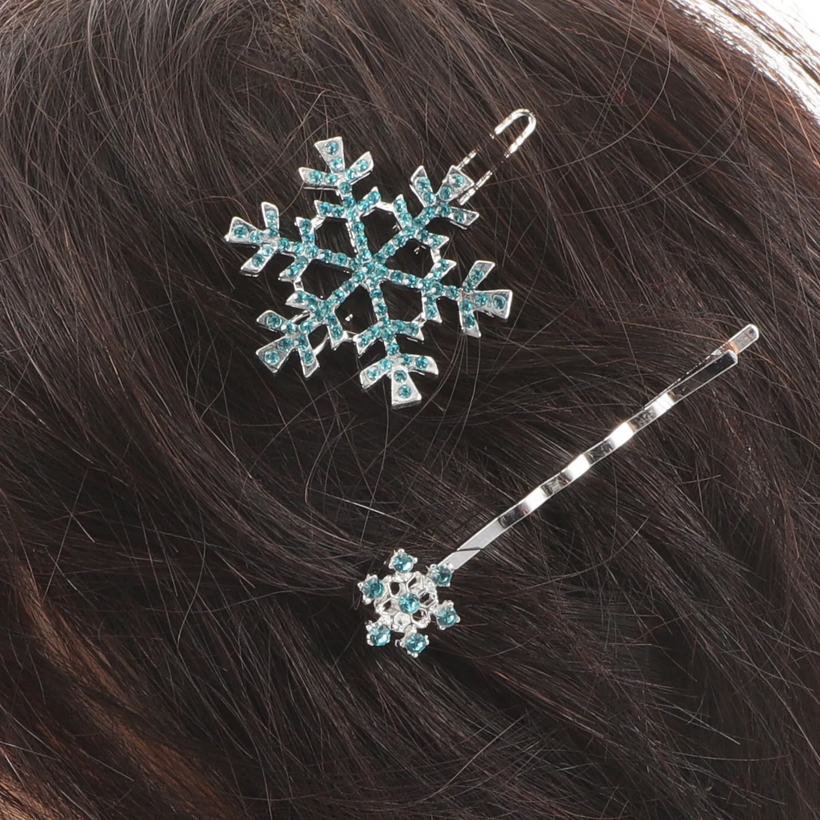 

6Pcs Children Hairpin Set Snowflake Rhinestone Hair Clips Decorative Barrettes Kid Hair Accessories Party Daily Wear