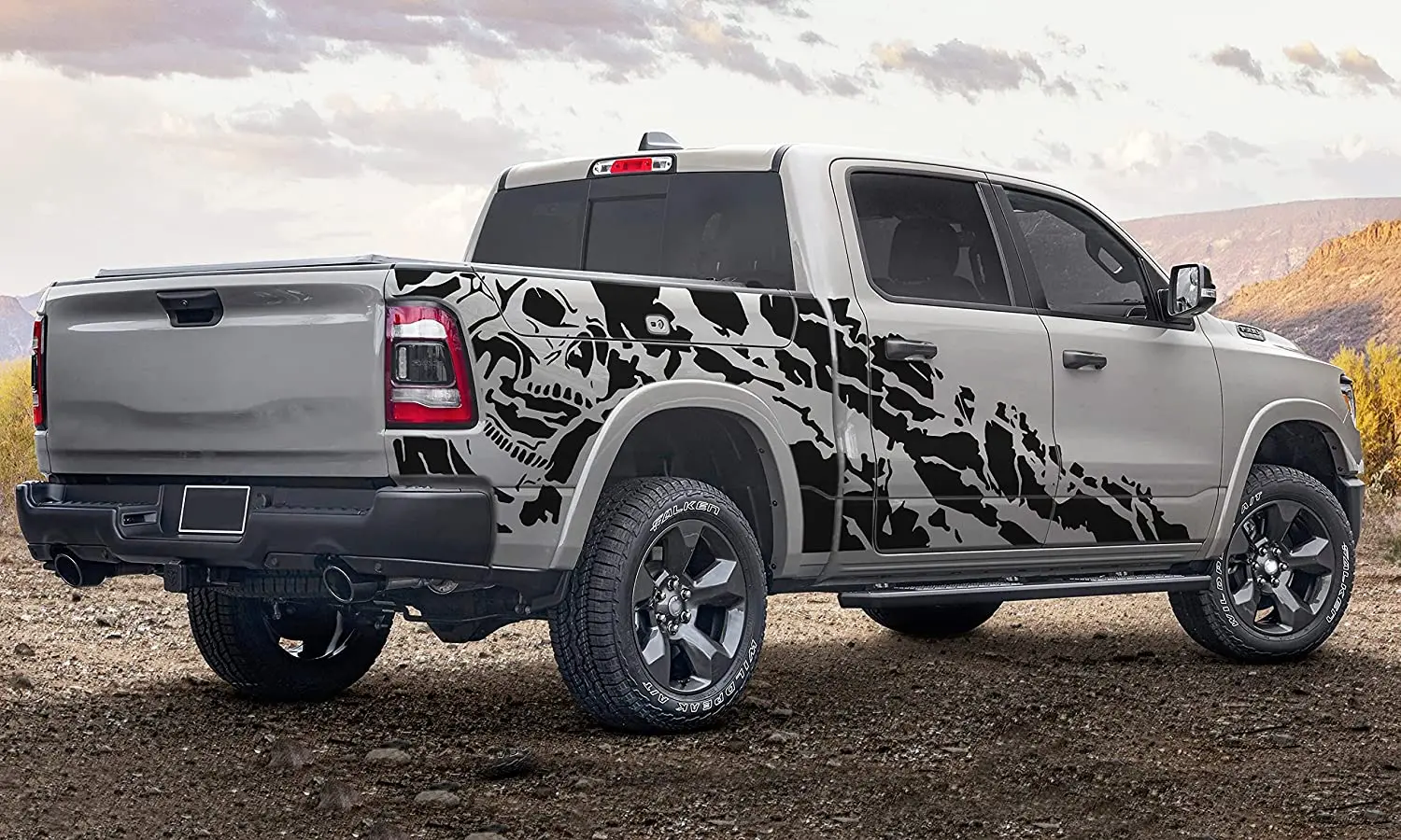 Bed Nightmare Graphics Decals Compatible with Dodge ram 1500 (Matte Black)