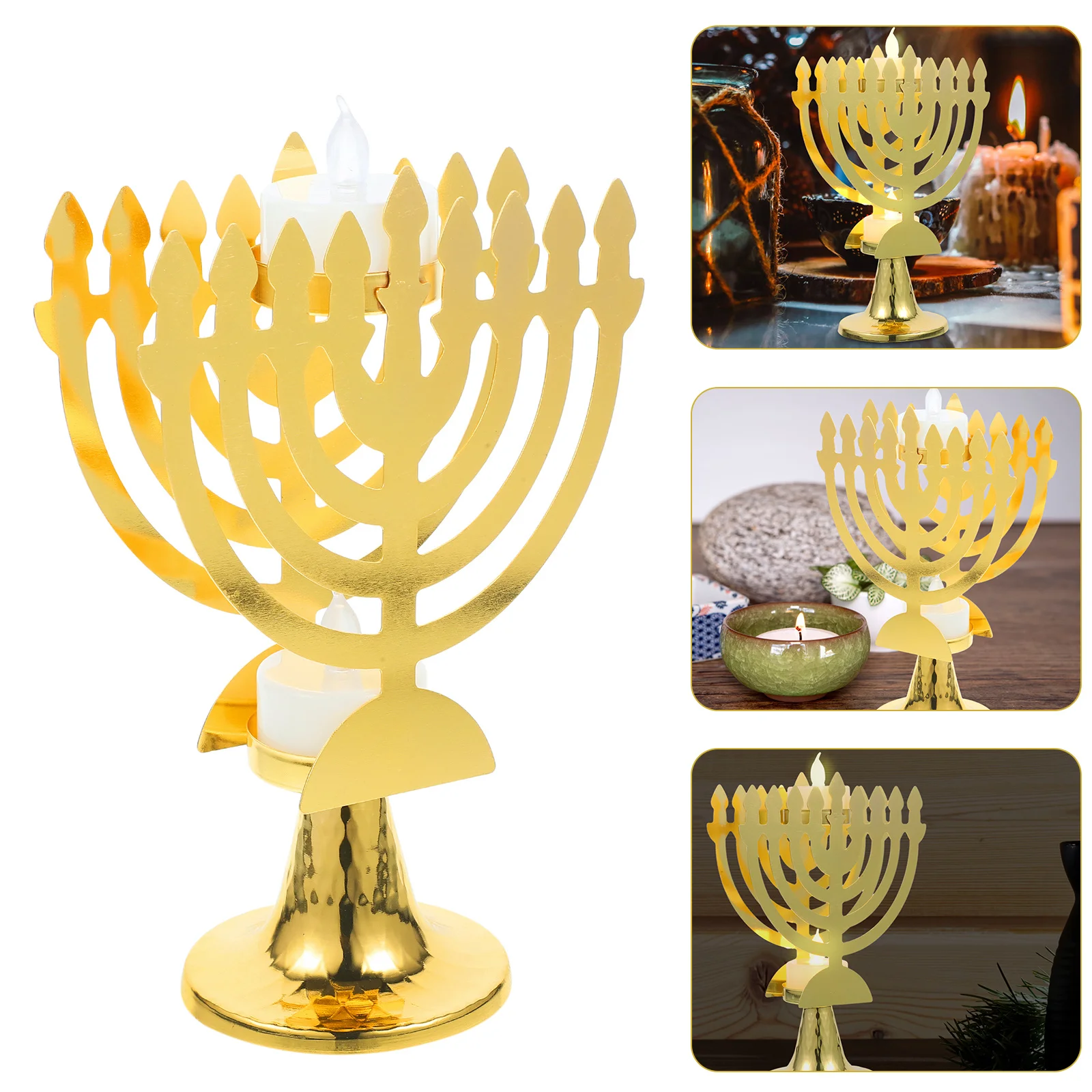 

Middle Eastern LED Electronic Candlestick Plastic Ornament Flameless Lights Decorative Lamps Party Decor