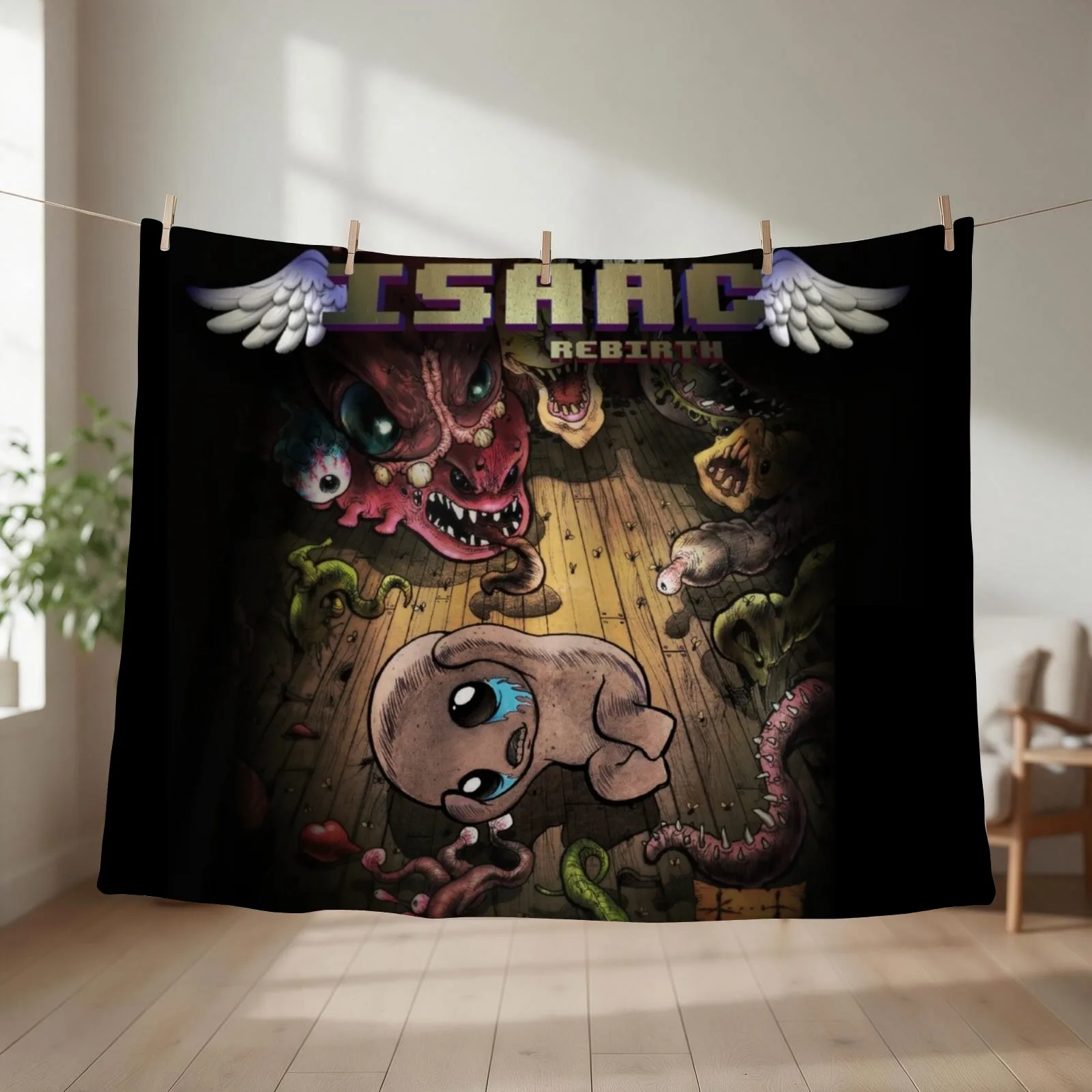 Binding of Isaac game cover Throw Blanket couch cozy soft plush fuzzy picnic outdoor blanket