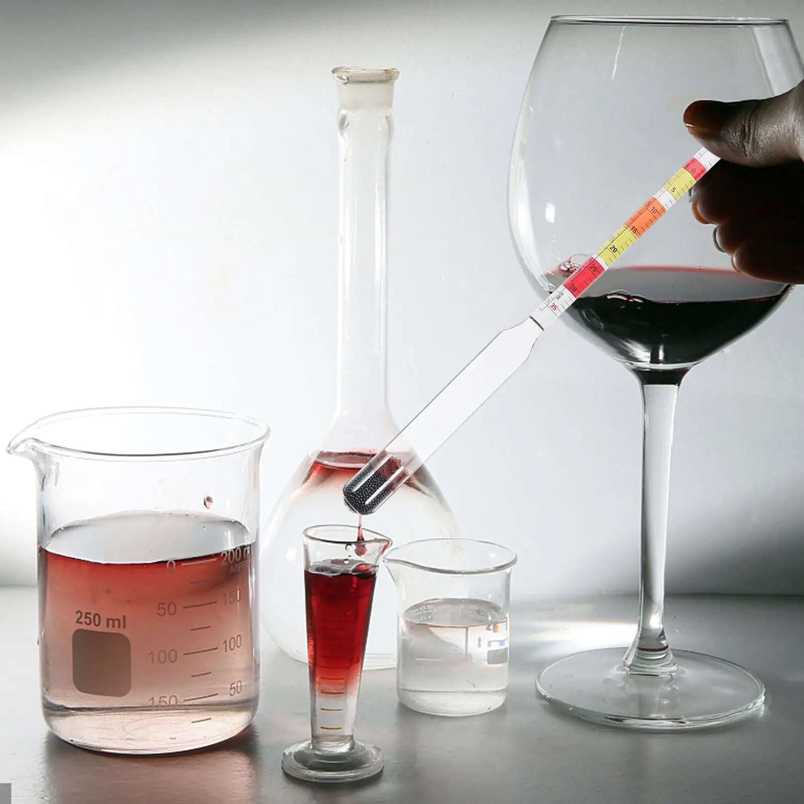 Transparent Glass Alcohol Meter Alcohol Tester Professional Hydrometer for Liquor Wine Brewing Tool Alcoholmeter
