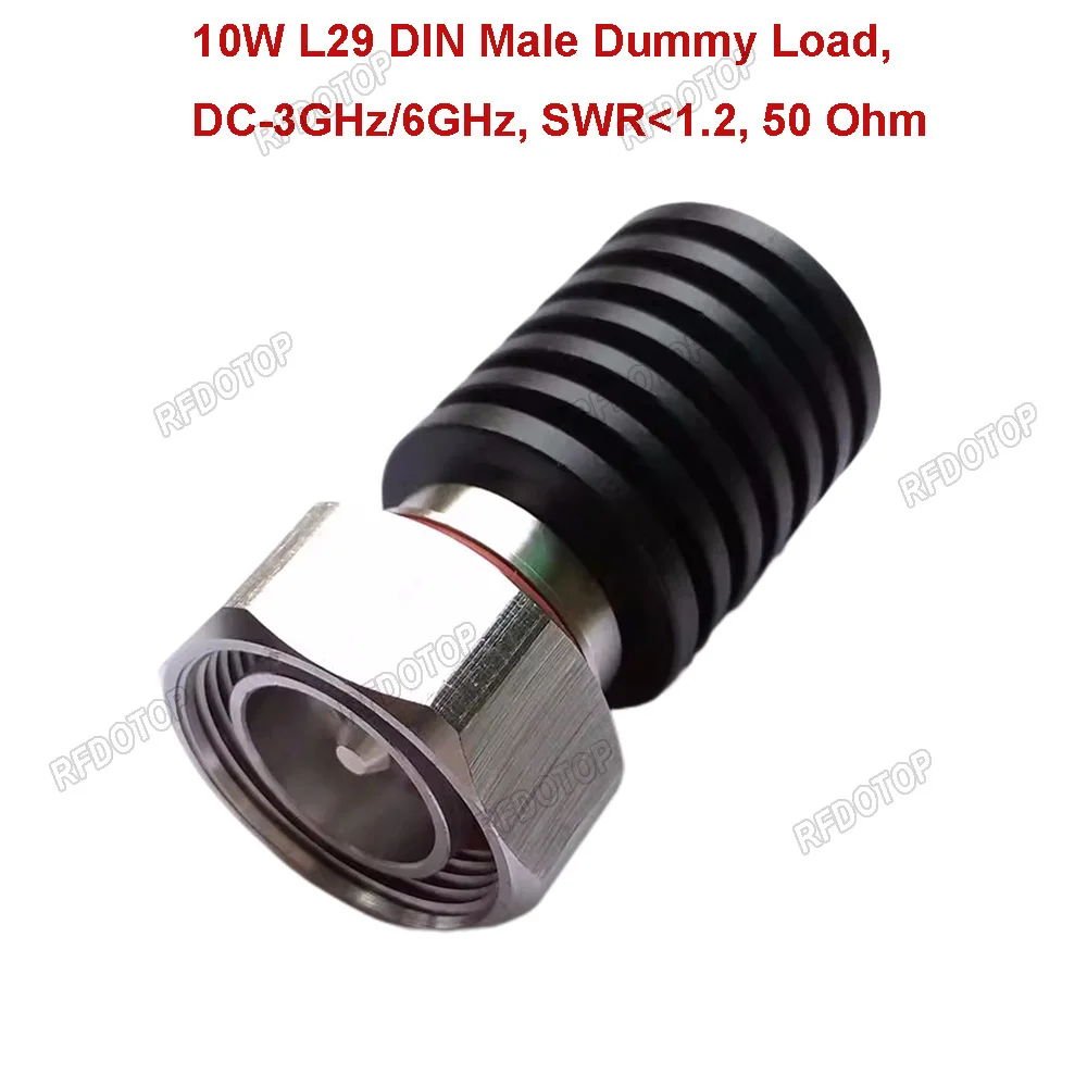 10W 3GHz/6GHz L29 DIN Male RF Coaxial Termination Dummy Load SWR＜1.2 50 Ohm Connector Socket Brass Straight Coaxial RF Adapters