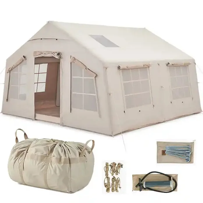 #￥Large Inflatable Air Outdoor Waterproof Family Camping Party Tent With Free Pump
