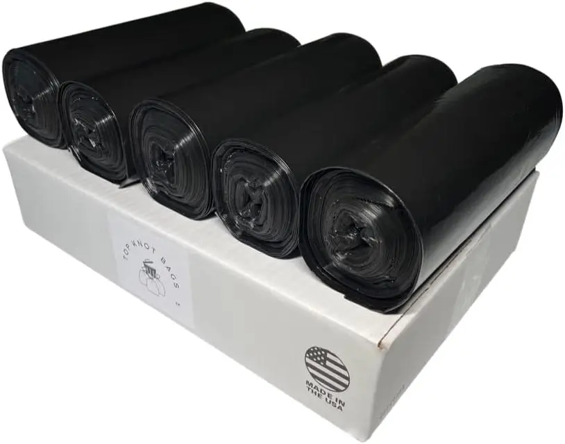 

45 Gallon Trash Bags 40X46" 1.5 Mil Black 100 Count Bulk Can Liners for 40-44 Gallon Made in USA