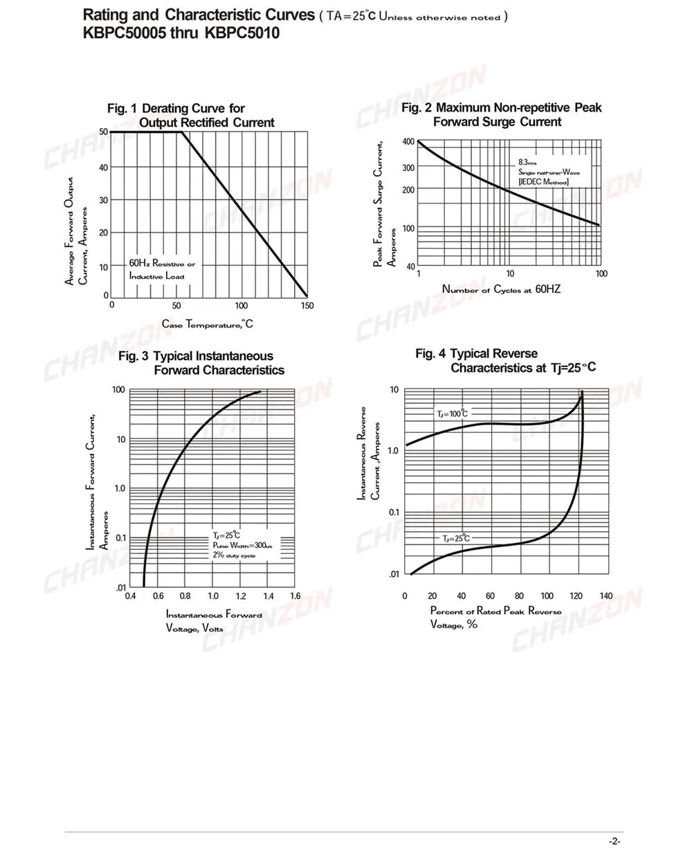 2 шт. KBPC5006 Мостовой выпрямительный диод 50А 600 В KBPC 5006 Однофазный полноволновой 50 А 600 Вольт Электронный кремний
