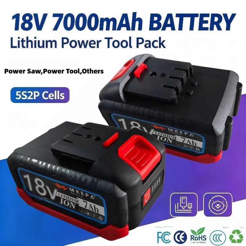 100% Original lpega 18V 7.0Ah Rechargeable Lithium‑ion Battery For BL1830 BL1830B BL1840 BL1840B BL1850 BL1850B Power Tools