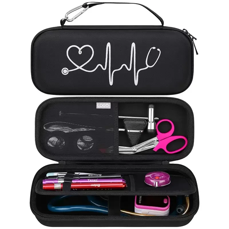 Portable Empty Non-woven Emergency Bag Multifunctional Stethoscope EVA Storage Bag Home Square Hard Shell Medical Storage Box