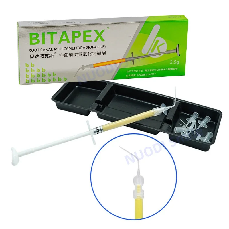 2.5g/Syringe BITAPEX Dental Antibacterial Iodoform Calcium Hydroxide Paste Root Canal Disinfection Paste Root Canal Preparation
