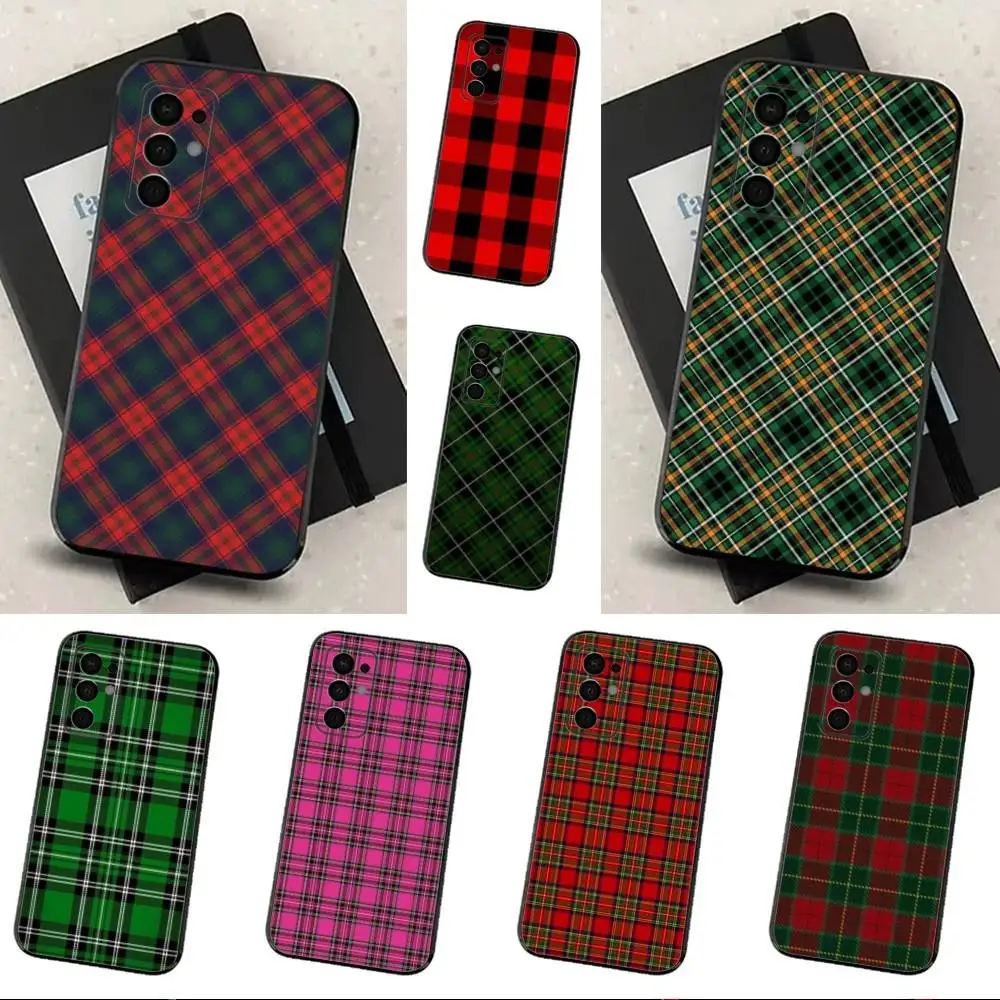 

Scotland Art Tweed Check Phone Case For Samsung Galaxy A13,A21s,A22,A31,A32,A52,A53,A71,A80,Soft Black Shell