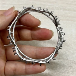 Thorns Bracelet Personality Punk Bangles for Men Women Horn Prickle Chain Bracelet Unisex Jewelry Accessories Gift