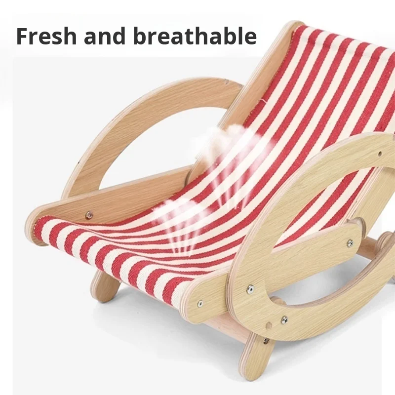 Adjustable rocking chair for cats and dogs Breathable and comfortable for all seasons Solid wood Wear-resistant