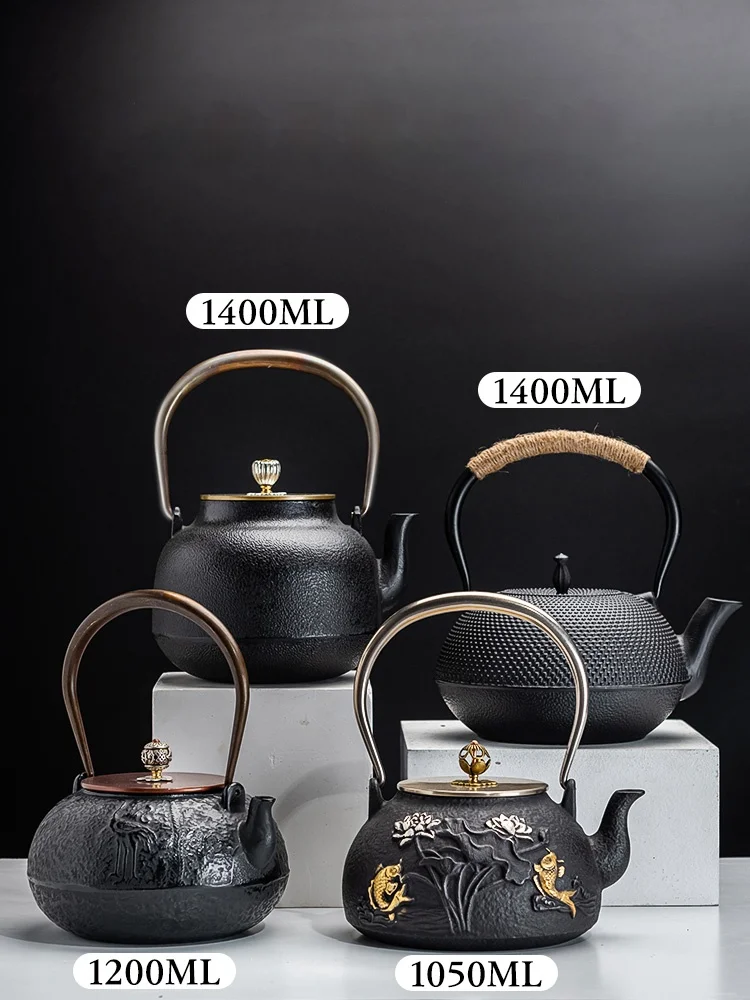 GIANXI Household Cast Iron Tea Kettle Filter Tea Kettle Chinese Kung Fu Tea Kettle Tea Set Charcoal Fire Stove Tea Stove Pot