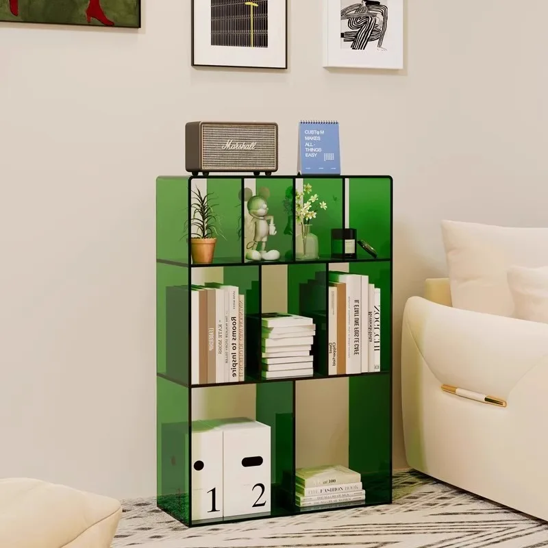 Nordic simple style sofa, cream edge few, household multi-layer solid wood storage bookshelf against the wall