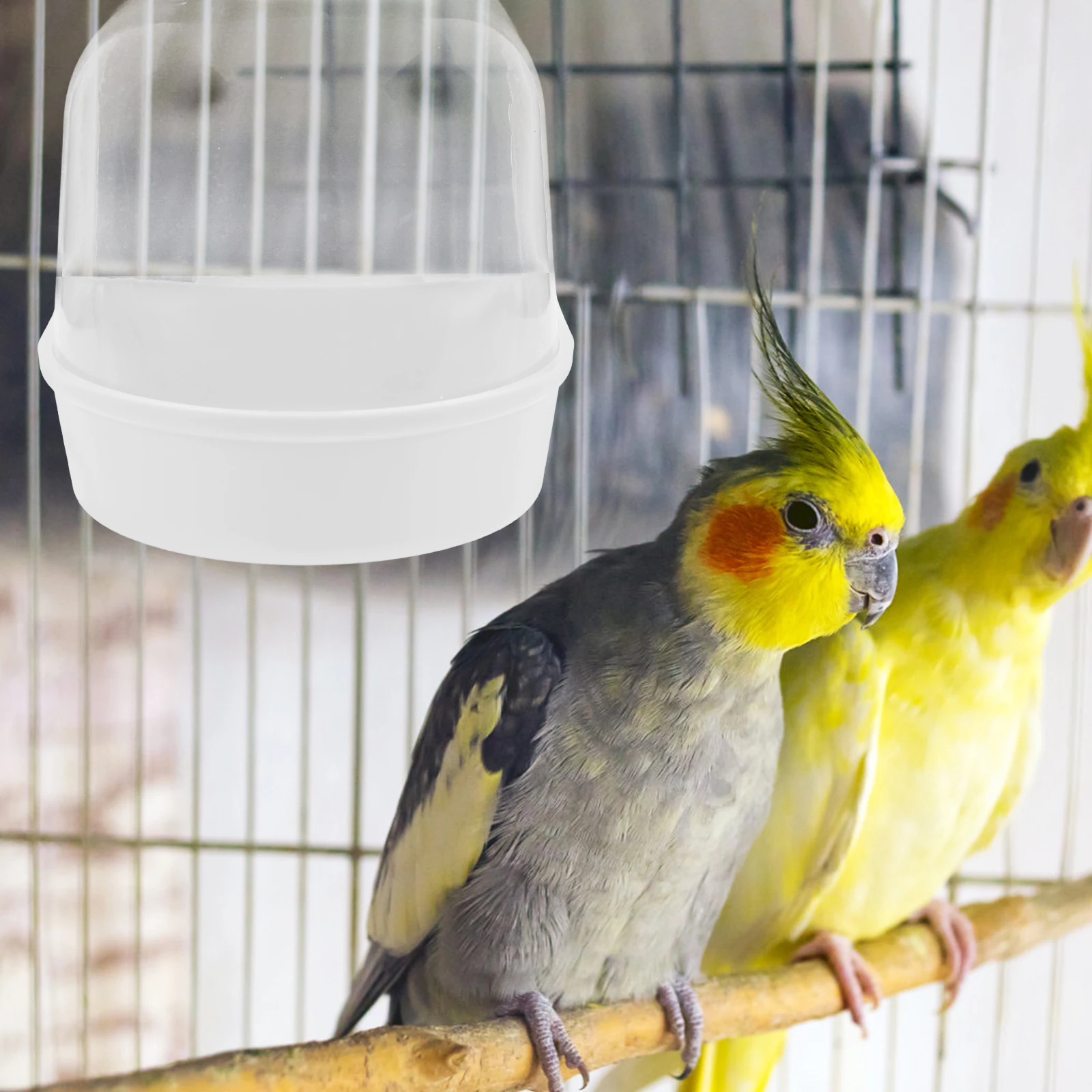 

Hanging Transparent Cage Pet Parrot Abs Material Indoor Birdcage Easy Clean For Cockatiel Small Bird Bath Basin For Parakeet