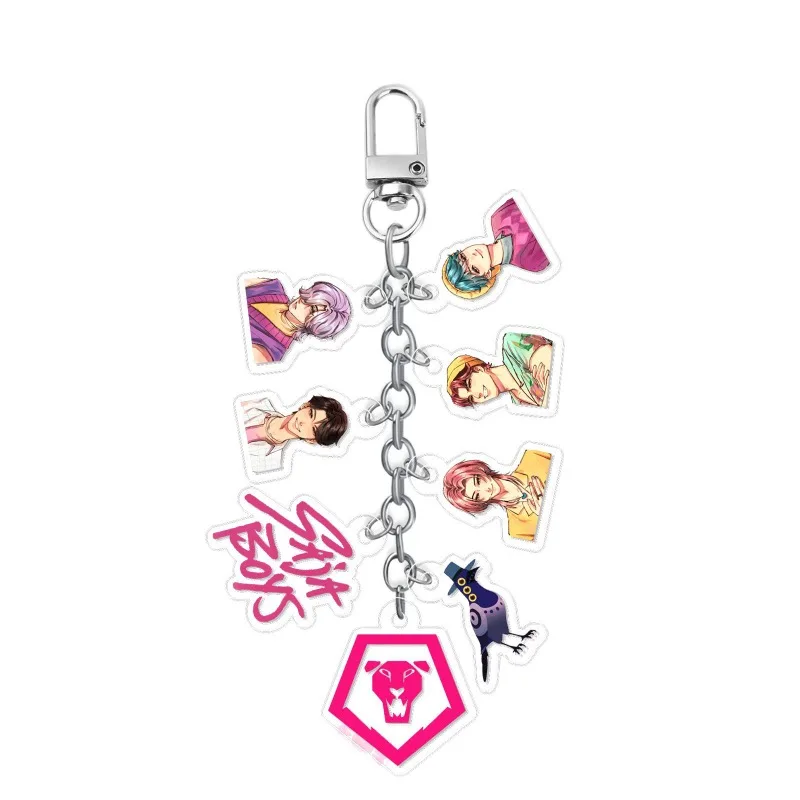 2.5cm/0.98in Kpop Witch Hunters Saja Boys Acrylic Keychain Anime Peripherals Ornaments Collection Birthday Gift for Girl Boys