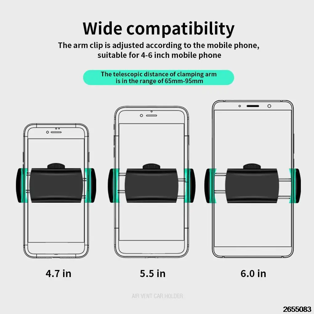 Universal 360องศาผู้ถือโทรศัพท์ปรับ Air Vent Mount ผู้ถือโทรศัพท์มือถือ Auto Air Vent คลิป