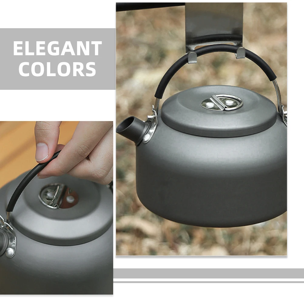 

1.4L Outdoor Kettle Water Tea Coffee Pot Camping Stovetop Silicone Aluminum Wear-resistant Portable boil drink vehicle