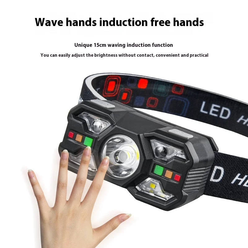 Powerful Induction LED Headlamp Rechargeable IR Motion Sensor Head Lamp Camping Night Fishing Cycling Portable Headlight