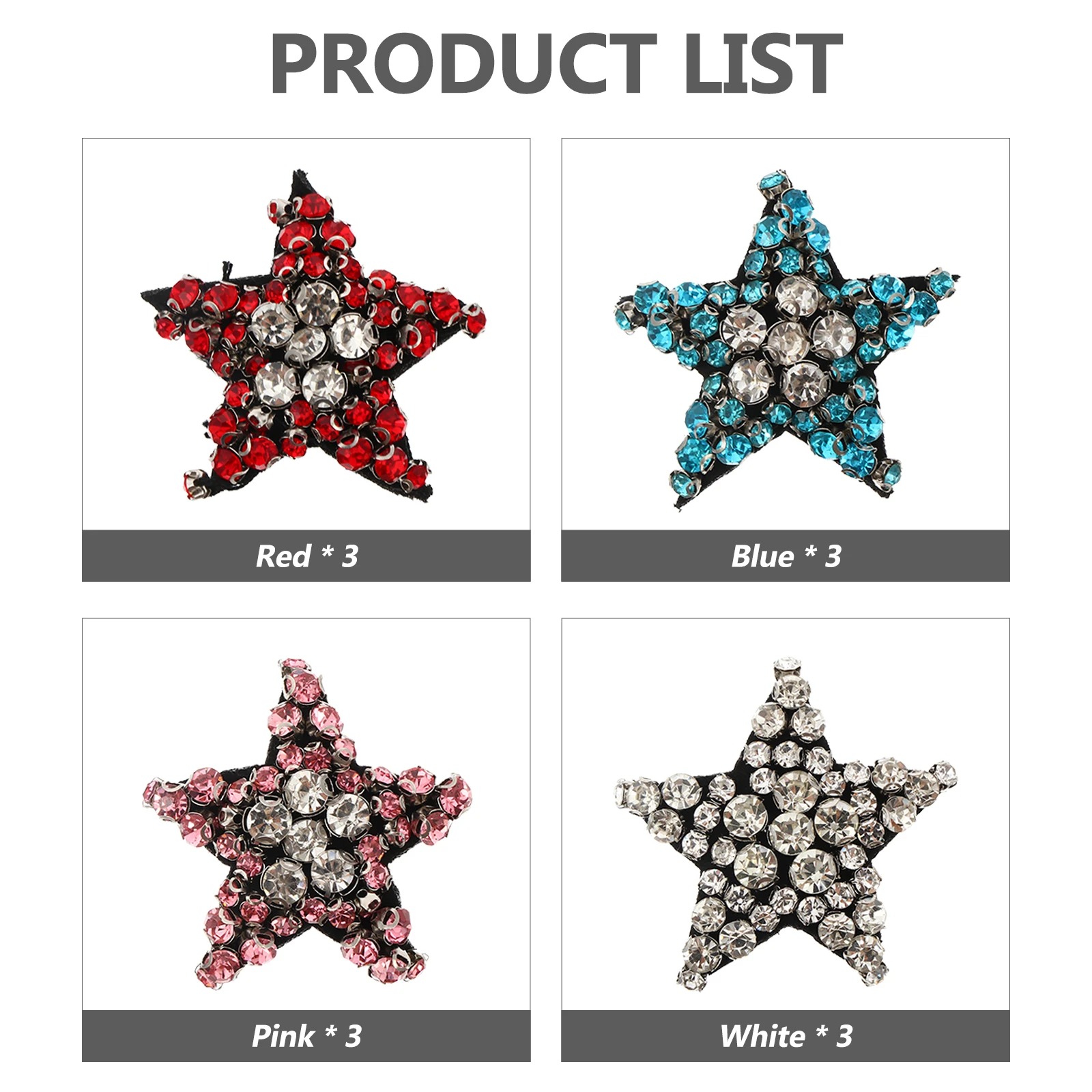 

12pcs Glitter Patches Sewing Sewing Sticker Embroidery Applique Embroidery Stickers Cloth Accessories For Garments Crafts