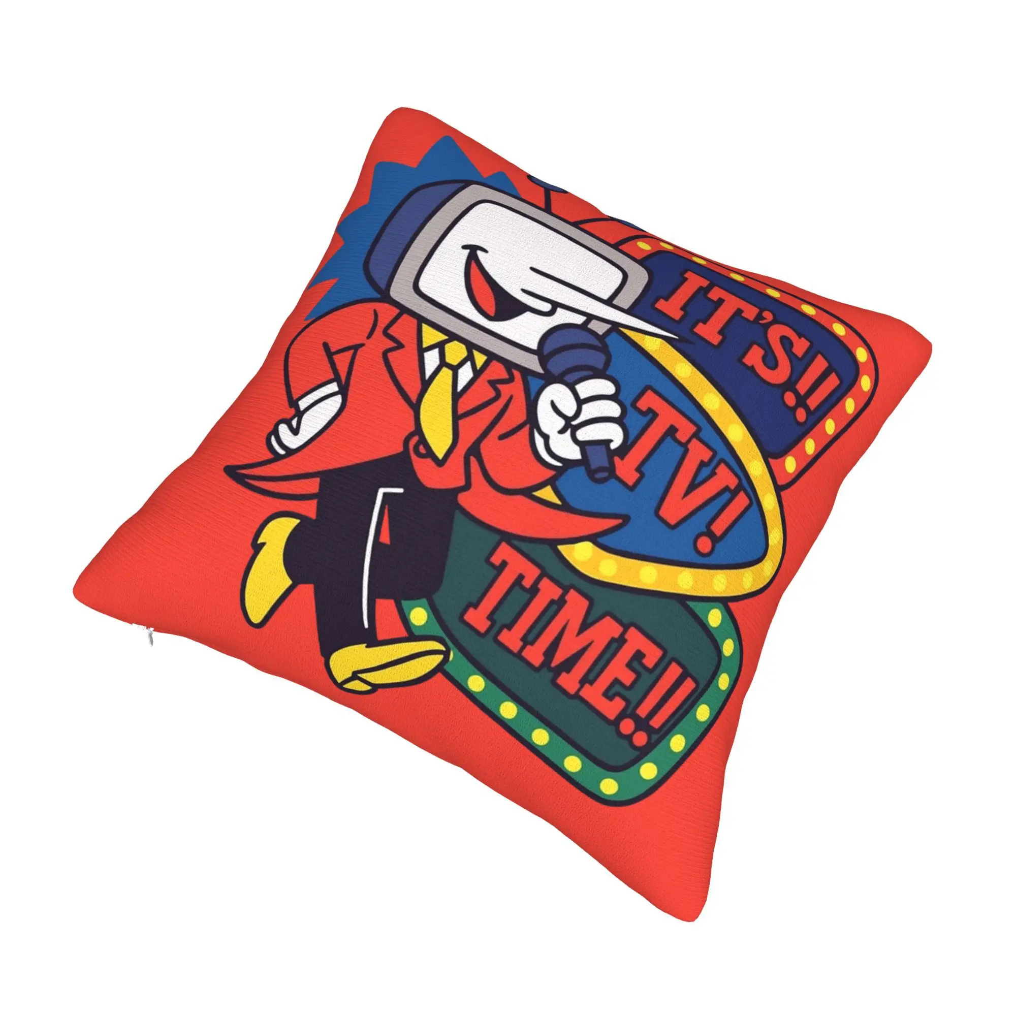 Tenna It's TV Time Meme Deltarune Pillowcase Soft Polyester Cushion Cover Decorative  Pillow Case Cover Seat Zippered 45*45cm