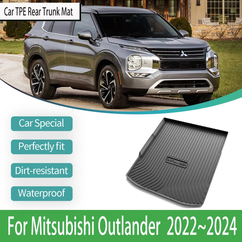 For Mitsubishi Outlander GM GN ZM 2022~2024 2023 Car Rear Trunk Mats Auto Parts Dustproof Protecion Cushion Cars Accessories