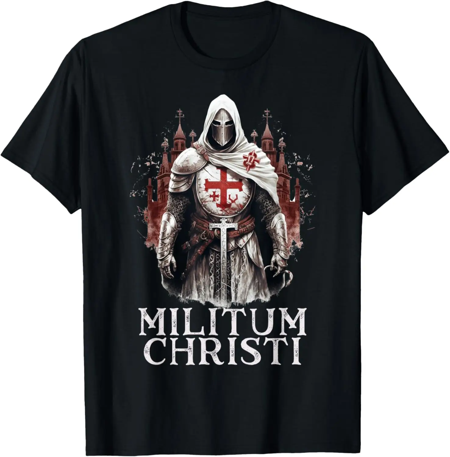 Catholic Knight Templar Crusader Cross T-Shirt 100% Cotton O-Neck Short Sleeve Summer Casual Mens T-shirt Streetwear