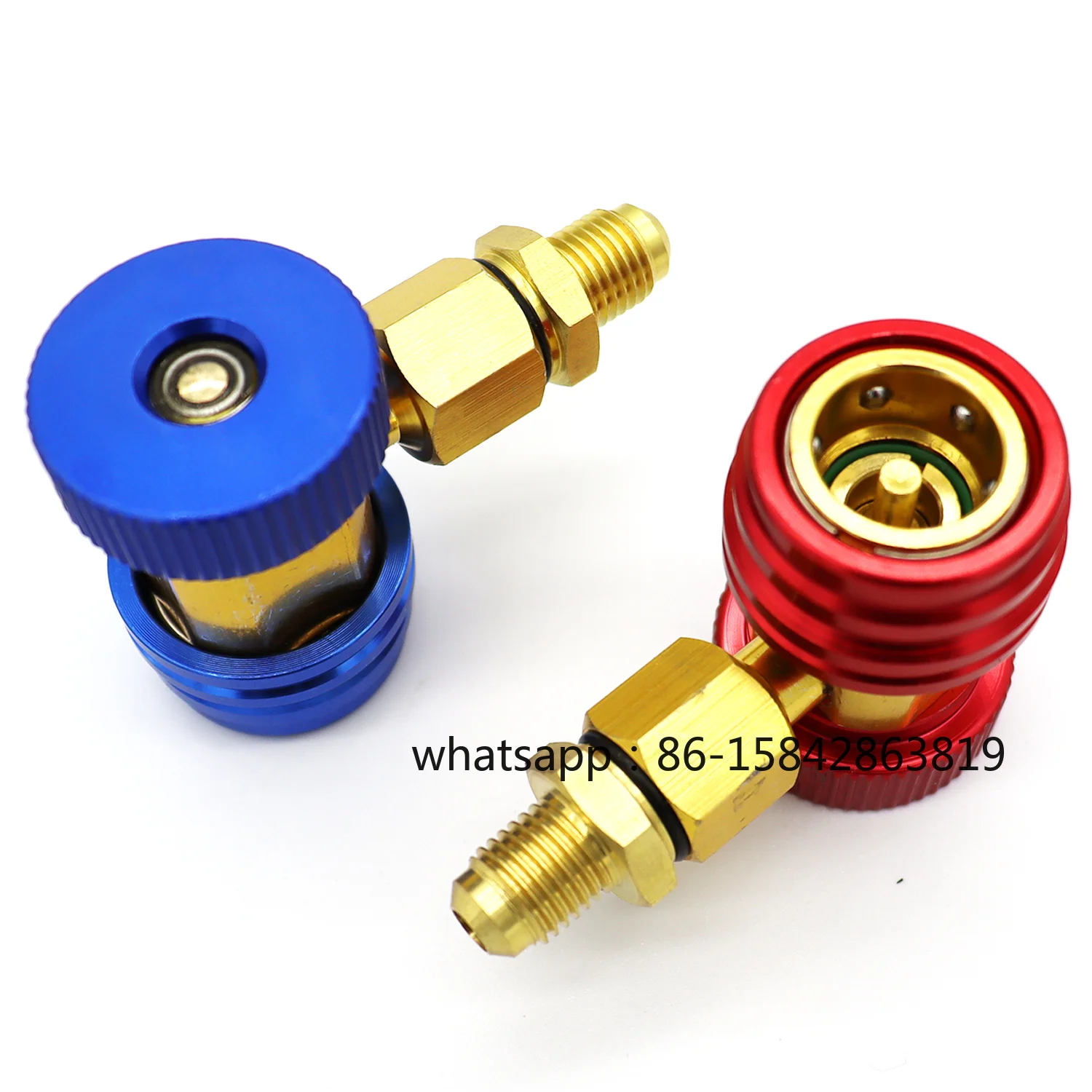 New R134A / R1234yf Freon H / L Auto Car Quick Coupler Connector Brass Adapter Air Conditioning Refrigerant Adjustable