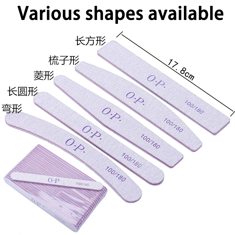Professional Reusable Nail File Double-sided Emery Board(100/180 Grit) Nail Styling Tools for Home and Salon Use