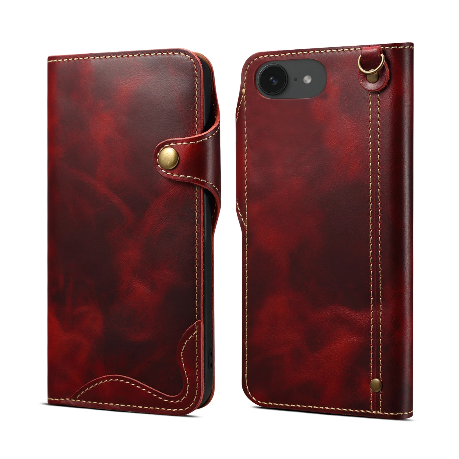

100% Cowhide Leather Case For iPhone 16e 17 15 14 13 12 11 ProMax Xs Max XR X Soft Skin Vintage Card Bag Wallet TPU Cover Fundas