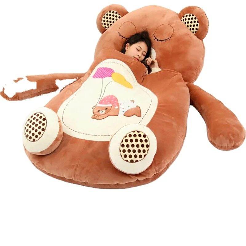 Lazy Bed Cute Adult Big Bear Frog Cat Sleeping Bag Mat Sofa Bed Animal Giant Teddy Bear & Leather Giant Plush Animal Toy