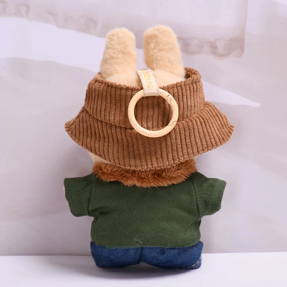 17cm Mini Plush Doll'S Clothes Outfit Dolls Accessories for Korea Kpop Exo Labubu Idol V1 V2 Green Coat Hat Set Clothing Gift