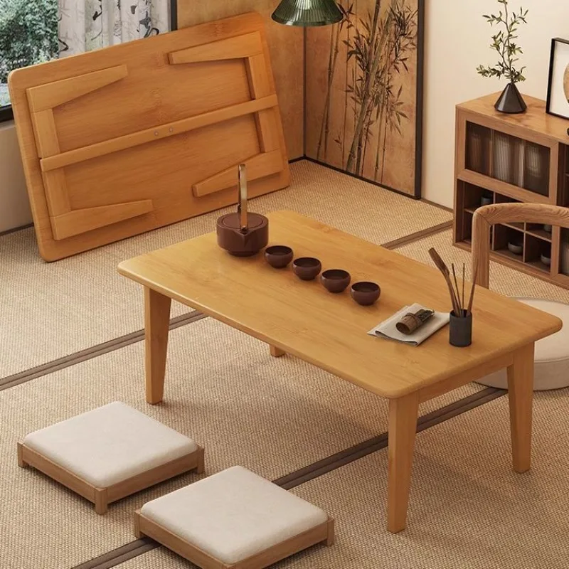 Foldable Coffee Table Small Apartment Bay Window Japanese Style Tatami Low Table Convertible Bed Coffee Table Side Table
