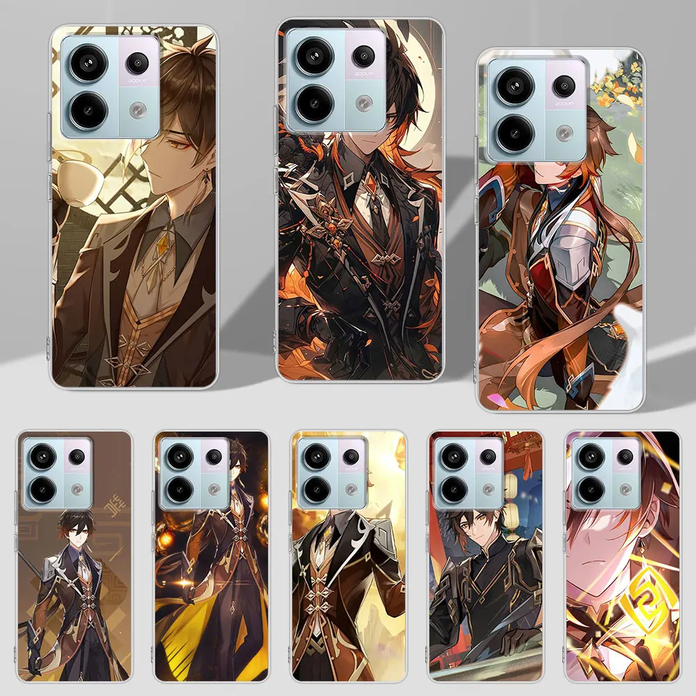 Zhong li Genshin impact Game Case for Xiaomi Redmi 9 12 6 9A 9i 10 6A 9T 9C 10A 10C 12C 7 7A 8 S2 Y2 TPU Transparent Phone Cover