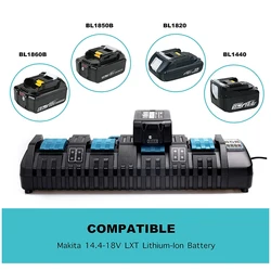 DC18SF 4-Port 14.4V 18V 4X3A Li-Ion Battery Charger For Makita BL1820 BL1830 BL1850 BL1430 Power Tools