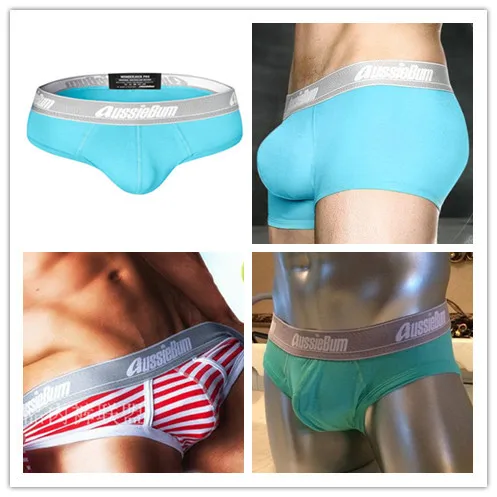 Men's breathable and comfortable elastic underwear, mid waist striped triangular underwear