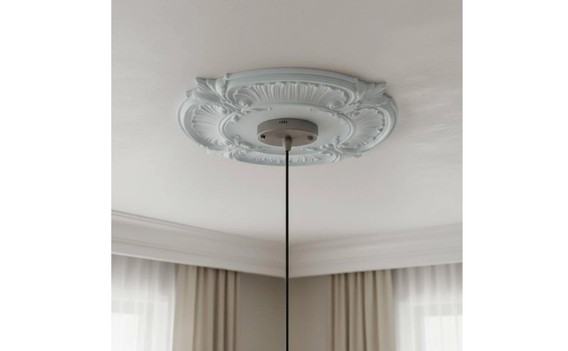 Round PU Ceiling Medallion Scroll Decorative Ceiling Medallion Light Plate Lightweight Trim Collar Easy to Install Round PU Ceiling Medallion Scroll Decorative Ceiling Medallion Light Plate Lightweight Trim Collar Easy to Install