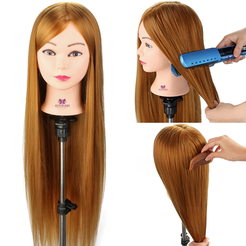 30 "cabeça de treinamento manequim cabeça para tranças salão profissional cabeleireiro boneca cabeças estilo cabelo sintético alta temperatura