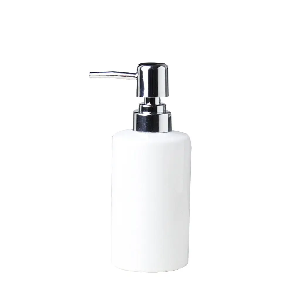 Ceramic Pump Bottle Portable Press Pump Travel Subpackaging Container White Premium Material Shampoo Conditioner Cream