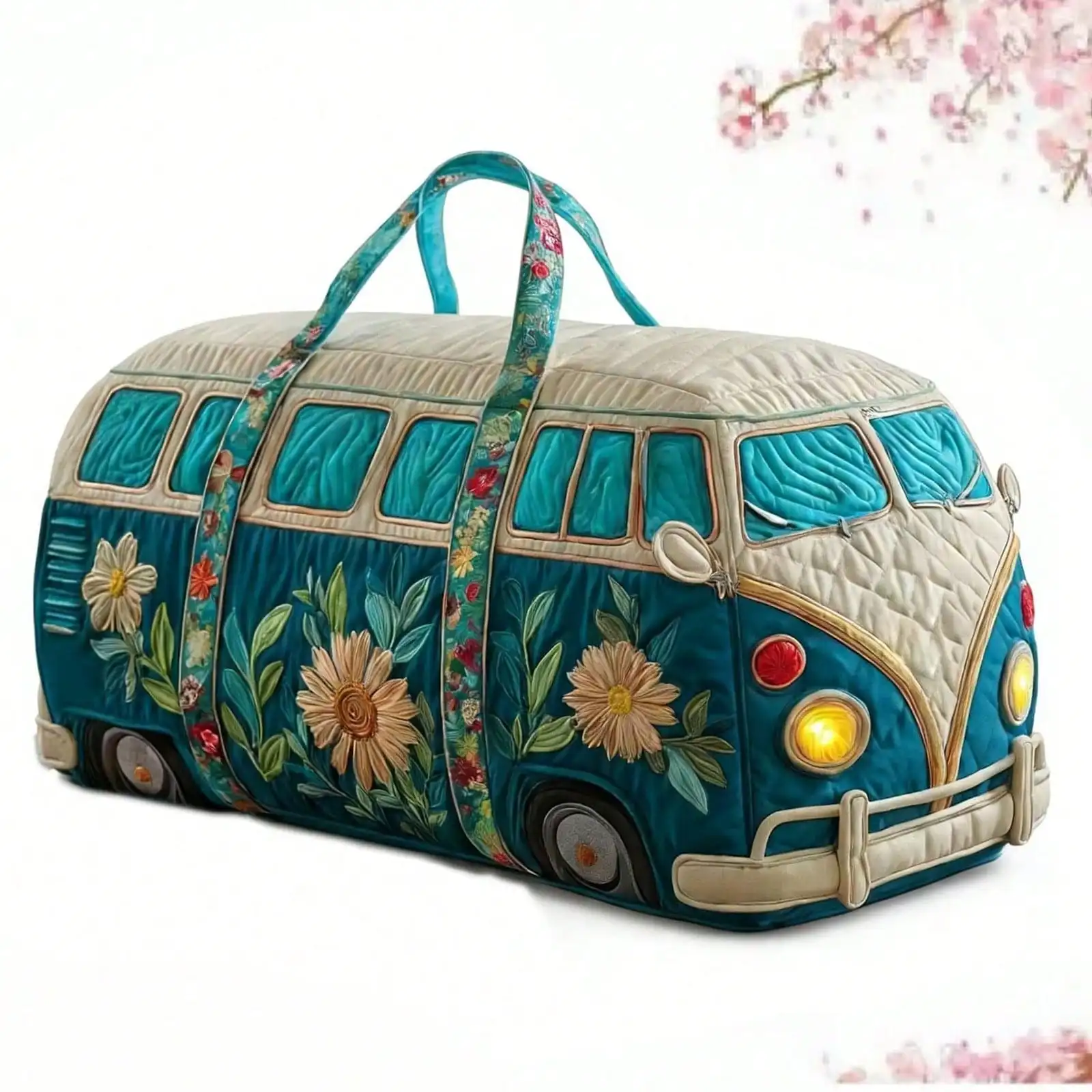 Women’s Boho Hippie Quilted Canvas Weekender Duffle Bag, Large Capacity Overnight Travel Luggage Tote Bag, Lightweight Portable Gym Bag, Stylish Carryall for Camping, Road Trip, Vacation & Short Overnight Trips