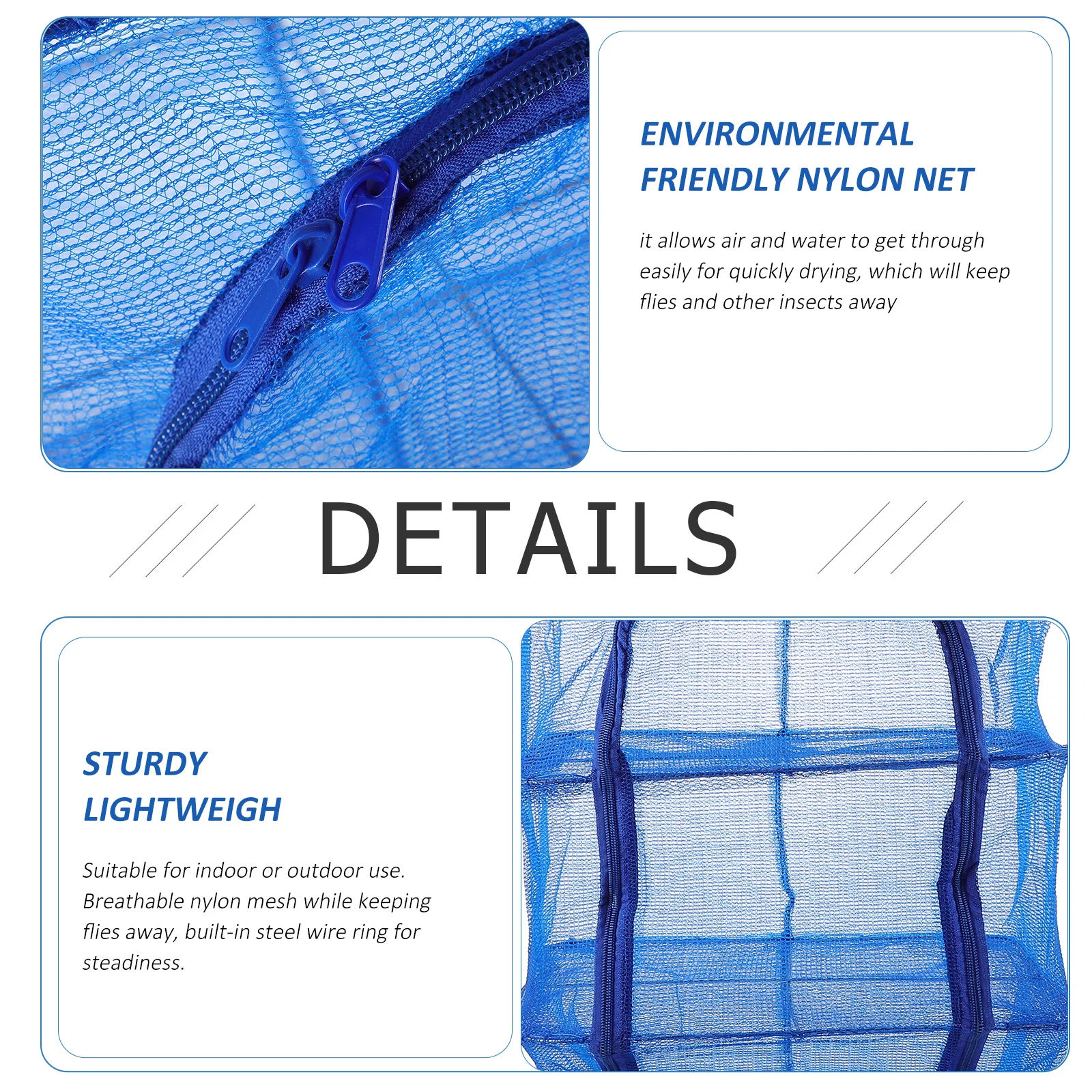 

Extra Large Drying Cage Nylon Mesh Foldable Lightweight Sturdy Shrimp Vegetable Rack Use Steel Wire